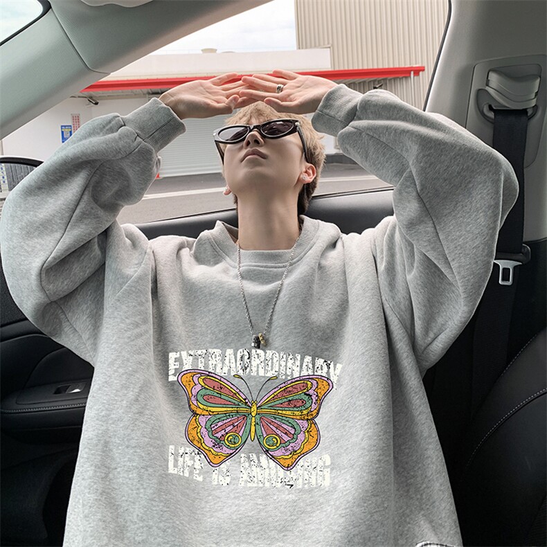 8XL圆领卫衣男超大码胖子肥佬大号长袖t恤S6366-P28加绒款-P33,男装卫衣,电商A040