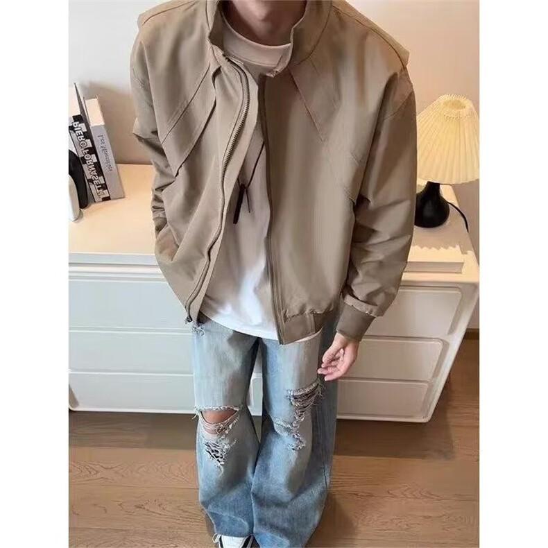 1083-P70简约男士2025秋季时尚百搭潮流短款休闲夹克青年,男装夹克,电商B323A