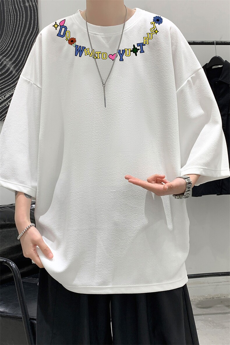 冰丝七分袖t恤男大码五分袖男短袖男中袖Q11381-P30,男装T恤,电商A040