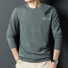 中青年男士毛衣冬内搭宽松商务休闲潮流厚款针织衫SFT80758-P95图片