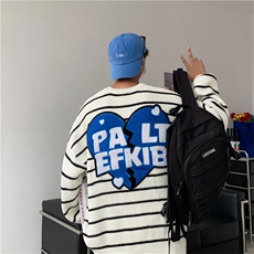 毛衣男女字母绣花秋新ins宽松百搭针织衫长袖MY0987-P48，男装针织衫/毛衣，星座308B-1