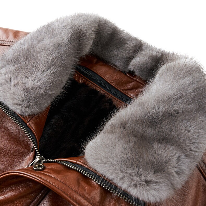 BG-H23010-1冬季新款男士真皮头层牛皮貂皮大衣男装皮风衣水貂胆,男装风衣,电商B360