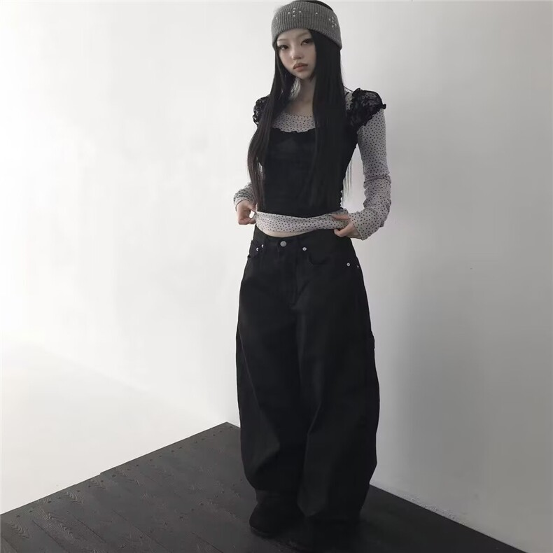 W11071-P50网图现货春季新款小众重工亮片高级感微喇叭牛仔裤,男装牛仔裤,星座1608