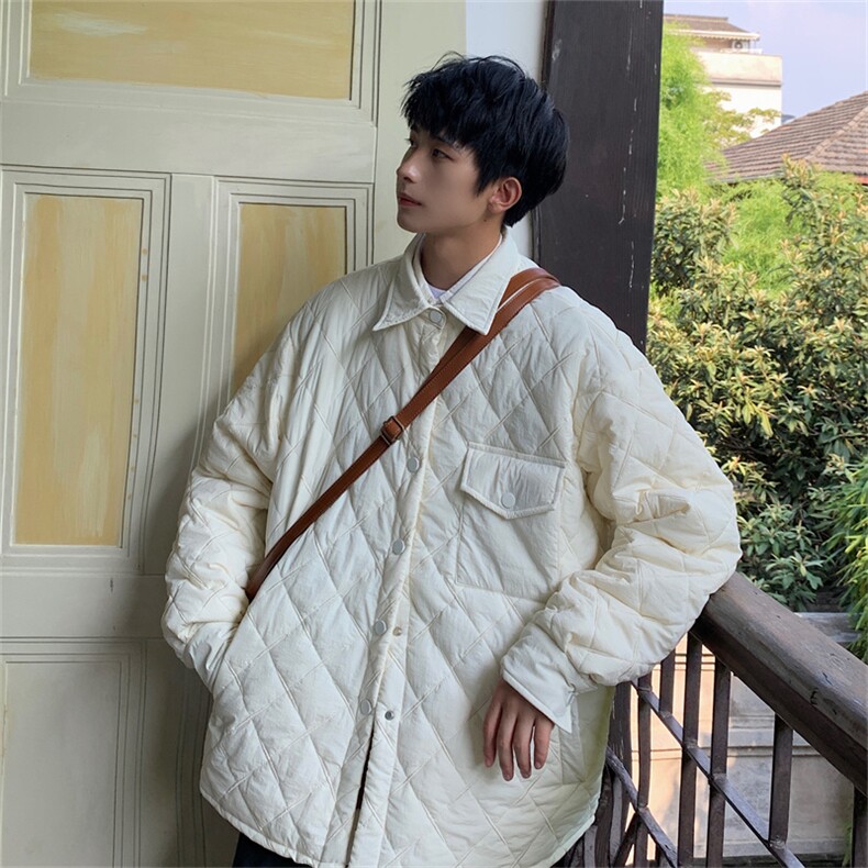 衬衫版型棉衣轻薄宽松格子设计感翻领棉服A170-M822-TP30,男装衬衫,电商A170