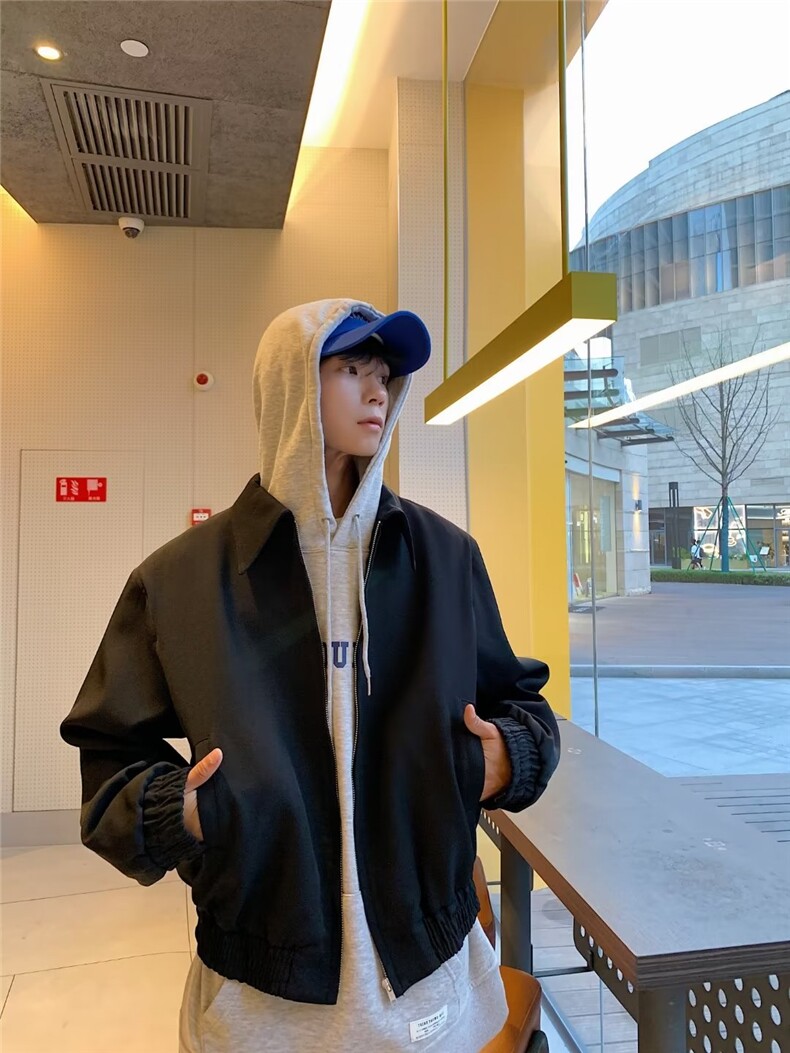 外套潮牌短款休闲翻领夹克男JK21P58,男装夹克,星座1116-2