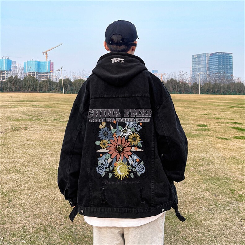 美式高街牛仔外套男款春季oversize水洗牛仔衣褂子夹克JK1036-P88,男装工装外套,星座1103-3