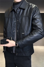 加绒加厚皮衣外套男秋冬季2025新款美式皮夹克A313-1911-P145，男装夹克，电商A313