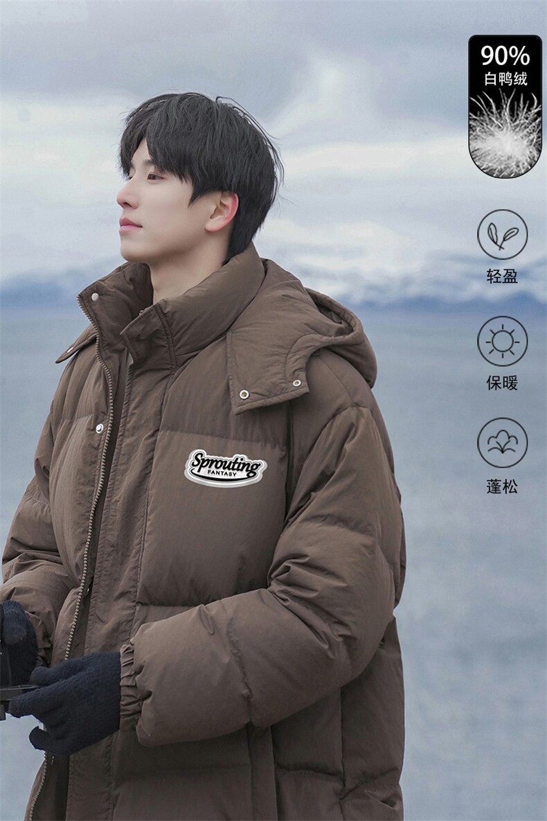 山系新标白鸭绒连帽时尚字母印花羽绒服A247-YR361P225控298,男装羽绒服,电商A247