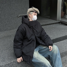冬季美潮高级感设计感小众连帽棉服男欧美街头外套情侣潮，男装棉衣，星座1210-1
