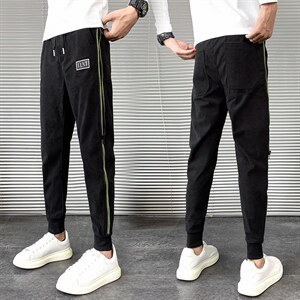 2025秋冬季红华夫格裤子男拉链装饰休闲裤修身小脚L704-P60，男装休闲裤，电商A327