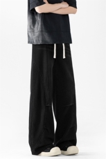 2026无影墙春季水洗褶皱弯刀牛仔裤男美式直筒裤子-A1427P48控88，男装牛仔裤，电商B241