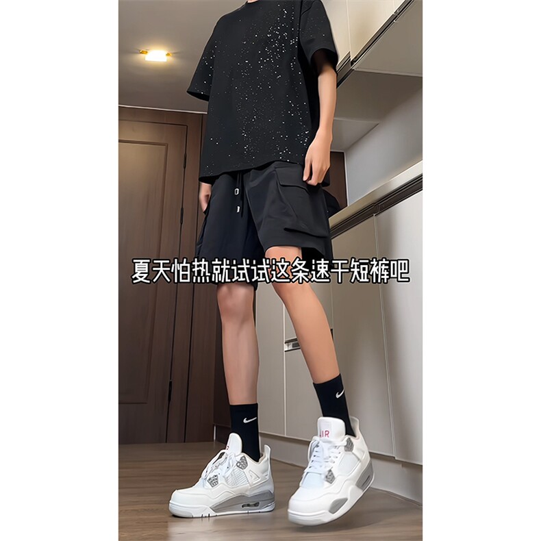 特批25夏季美式高街潮牌短裤男锦纶97%其他3%,男装牛仔裤,电商基地A086