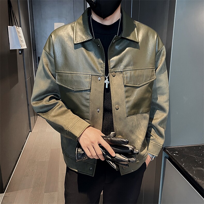 秋店主小伙麂皮绒拼皮夹克外套男加厚羊羔毛批140JK-3039-P130,男装夹克,电商A236
