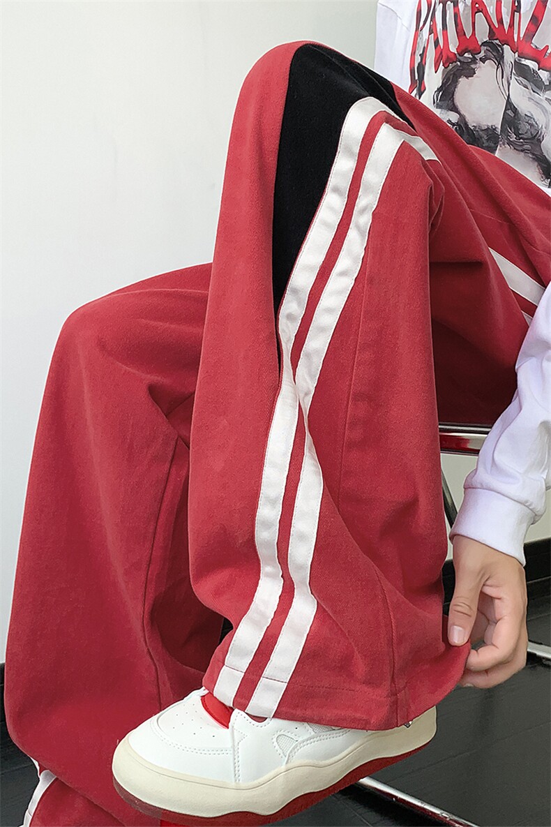 复古街舞运动裤男垂感休闲阔腿裤拖地高街裤子XZ514-2-K1558-P63,女装休闲裤,星座514-2(原B239)