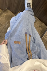 美式高街牛仔裤秋冬加绒加厚直筒百搭潮流宽松裤子G7130/特P50，男装牛仔裤，电商D202-1