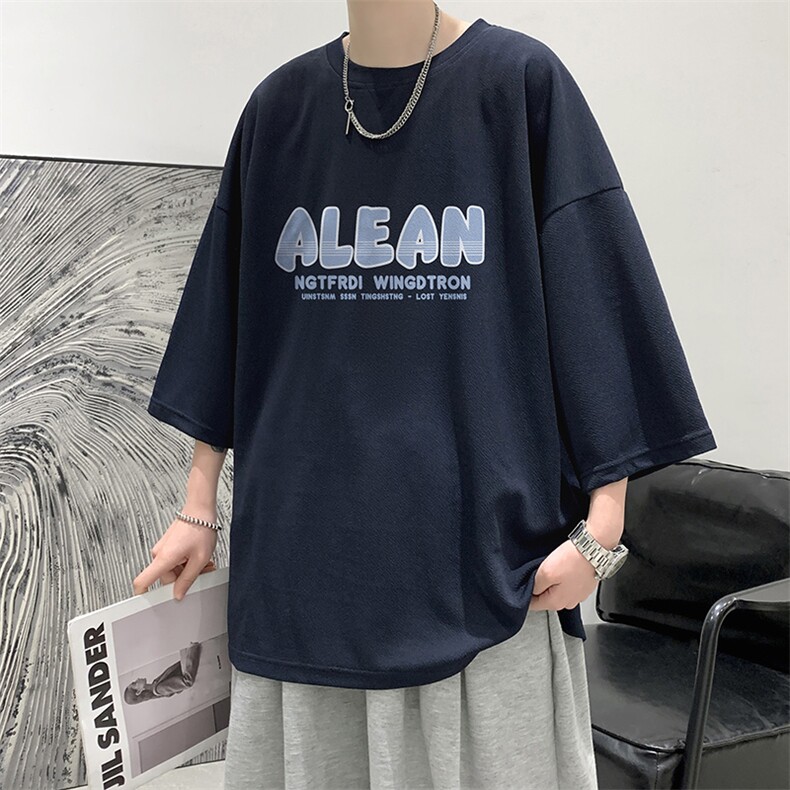 春夏季七分袖t恤男大码五分袖男短袖中袖Q11291-P30,男装T恤,电商A040