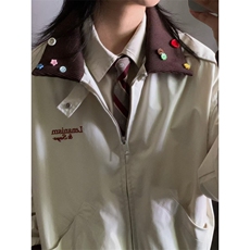 美式潮流撞色翻领拼接情侣夹克男2025春秋季外套上衣女，男装夹克，星座506A
