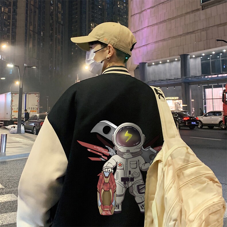 BQMF19-P90港风拼接棒球服男士棉服男棉袄男潮牌棒球服棉袄男潮牌,男装棉衣,电商B367