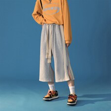 K6050/P35港风七分裤男士休闲裤卫裤开衩7分裤短裤男中裤大码控48，男装休闲裤，电商A141