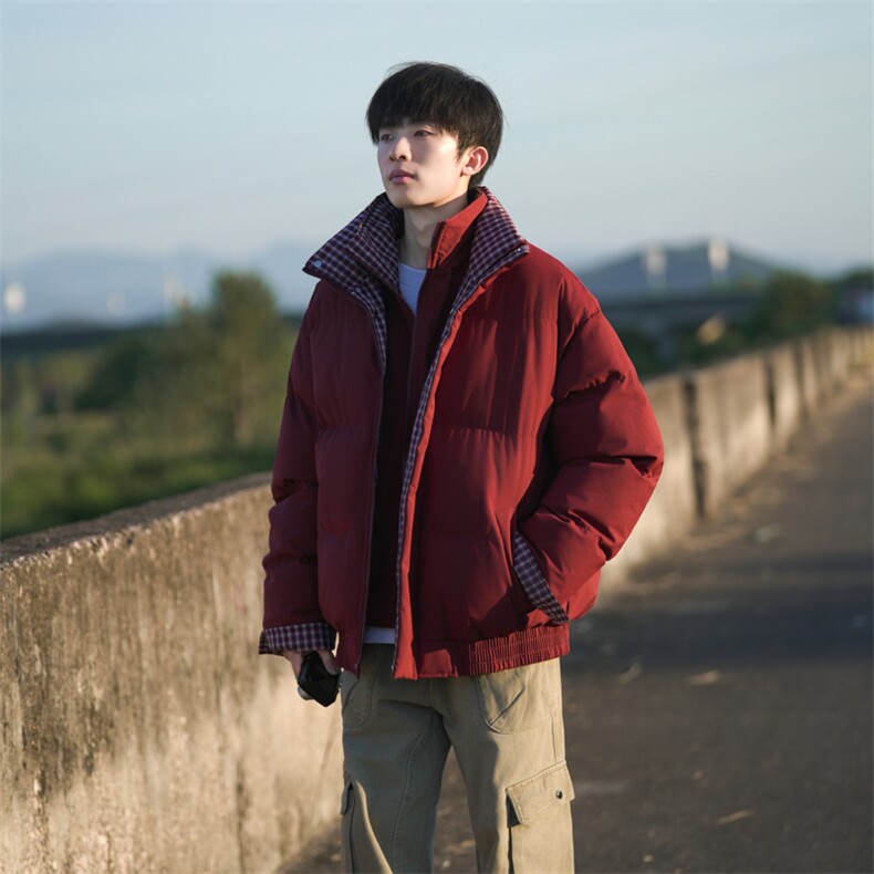 冬季新品得物美式潮流高品质格子加绒加厚棉衣外套棉服MY5566-P88,男装棉衣,星座610B-1