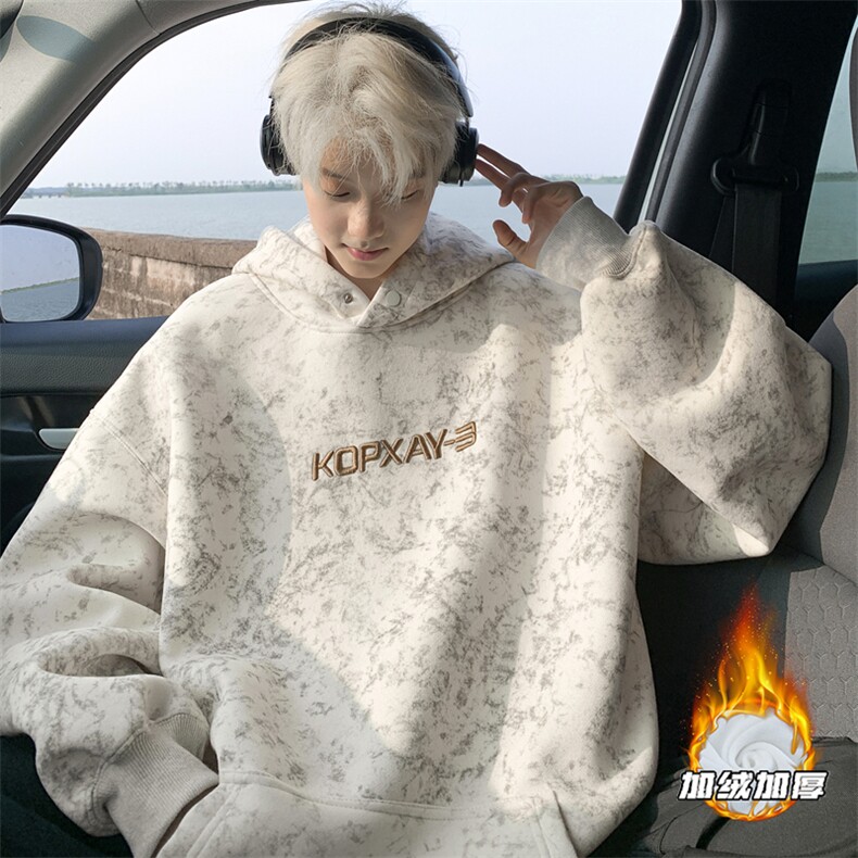 秋冬重磅500克加绒加厚连帽卫衣WY3703-P65加绒P70控98控108，男装卫衣，电商B208