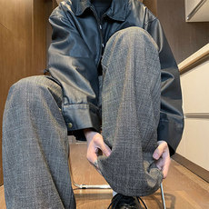 秋季新款老钱风高级质感垂坠宽松休闲西裤B315-K893-p65控88，男装西裤，电商B315