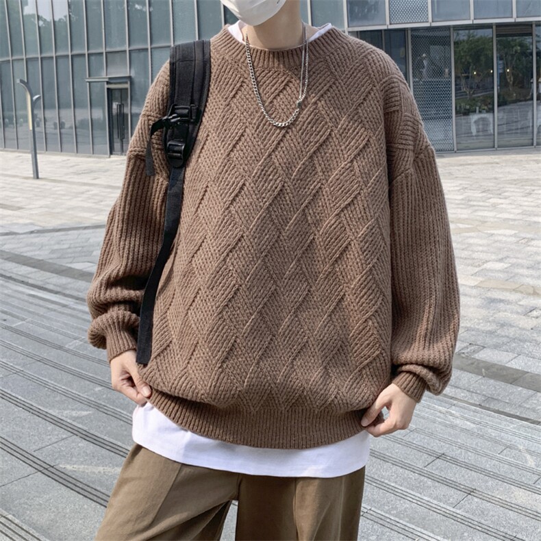 2023秋冬毛衣条纹港风文艺青年打底衫宽松上衣休闲M1047P42,男装针织衫/毛衣,星座512-2
