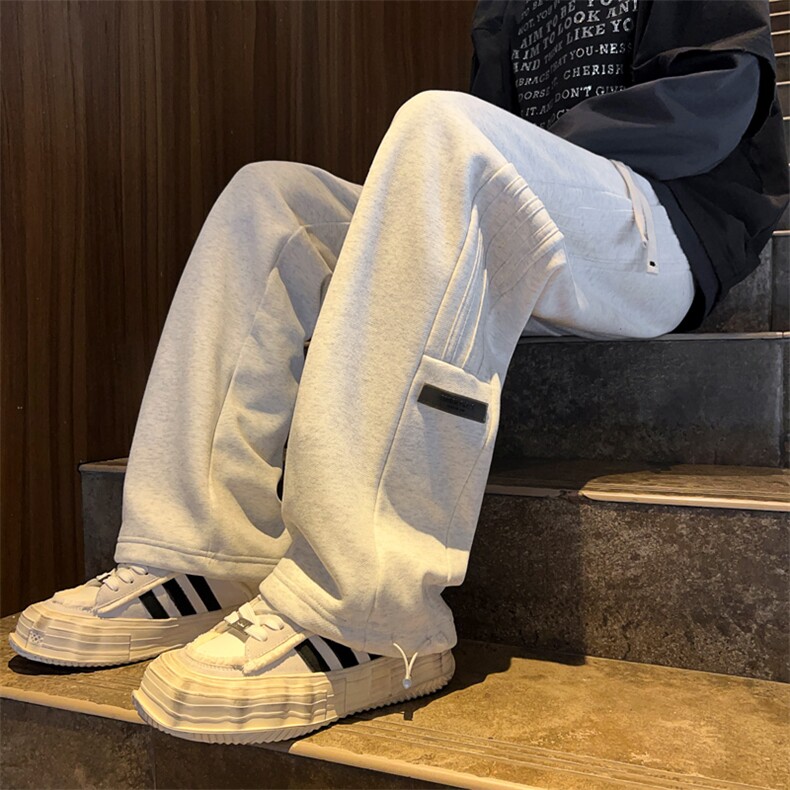 春装2025新款休闲裤男条纹宽松潮卫裤长裤904-2-KXZ313-P50特控78,男装休闲裤,星座904-2