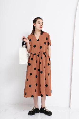 棉麻连衣裙，女装连衣裙，E·呀