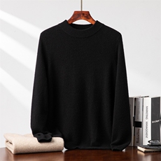 男士秋冬季新款舒适简约休闲圆领羊绒衫，男装羊绒套衫，台绒羊绒
