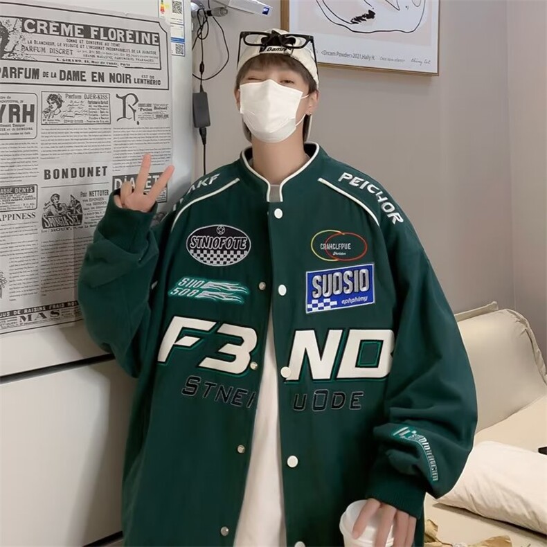 赛车服外套男春秋季潮牌美式复古棒球服oversize高街夹克WQ48-p60,男装夹克,星座1008-2