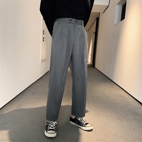 k001秋夏季坠感九分裤阔腿裤青年直筒宽松西装裤女休闲裤k1293-38,男装西裤,星座1008-2