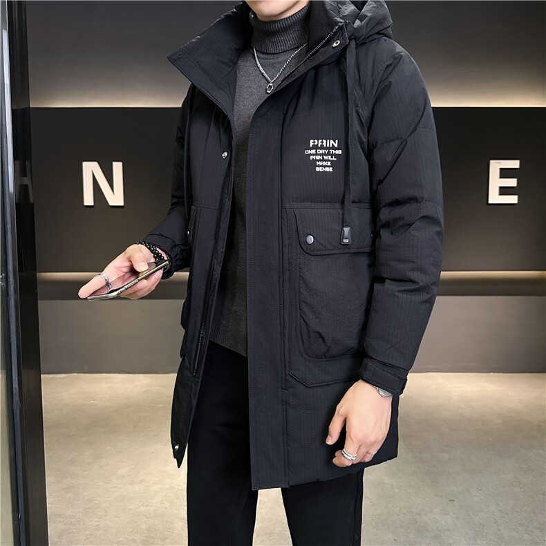 中长款羽绒服男冬季2024新款连帽加厚冬装外套B240-YR813-P235图片