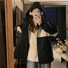 C856-P110工装棉衣外套女森系撞色拼接艺术设计感冲锋衣棉服上衣，男装夹克，星座911-2(原星座613-2）