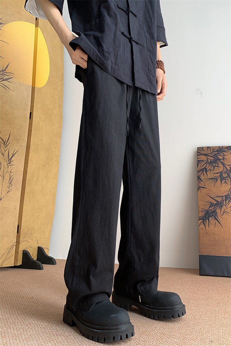 8XL-M特大码肌理感冰丝薄款休闲裤长裤男宽松百搭情侣裤K919P58,男装休闲裤,电商D206-1