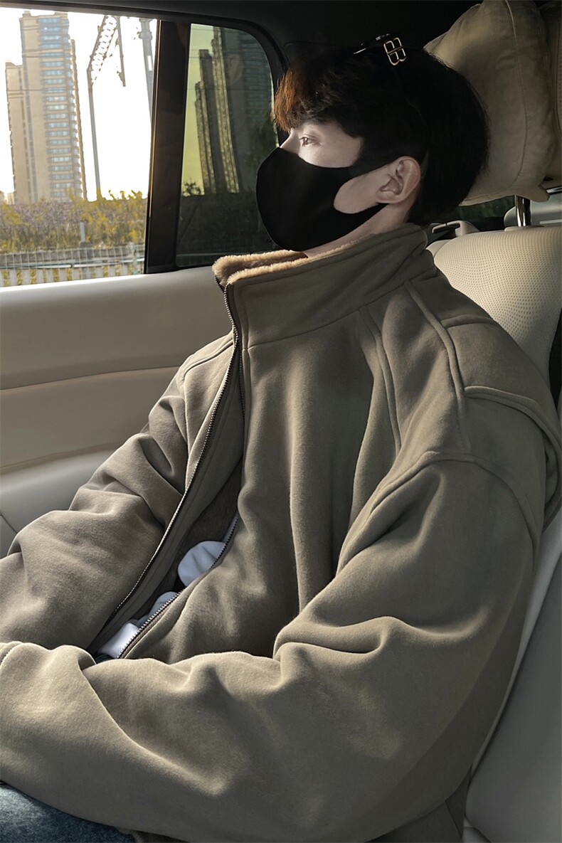 黑墙风9百搭复古剪裁解构设计加绒加厚重磅夹克外套TBMY03-P120,男装夹克,星座1315