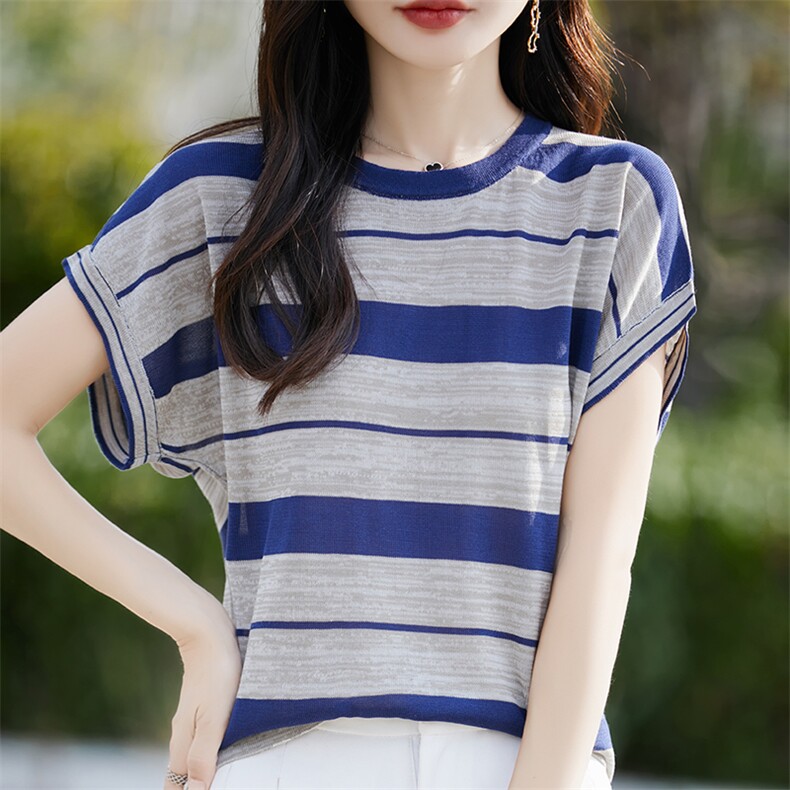 夏季新款简约莱赛尔天丝短袖女宽松百搭显瘦时尚休闲上衣,女装T恤,斯美雅电商供货