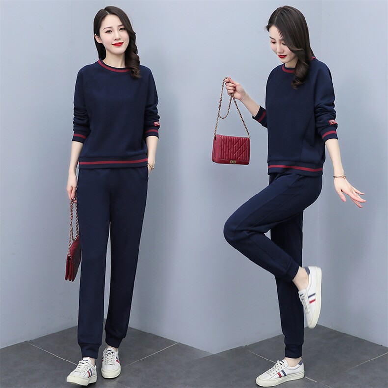 休闲运动女秋冬加厚加绒2024新款韩版时尚宽松减龄卫衣，女装运动套装，凯瑟曼