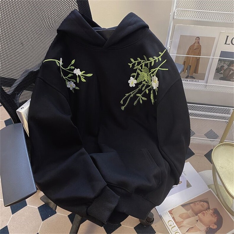 万针刺绣结构设计重磅秋冬全棉高品质美式高街连帽卫衣外套Y7693，男装卫衣，电商A486