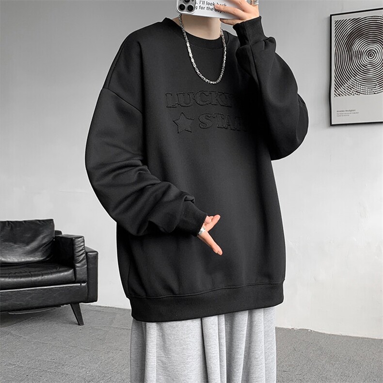 现货WY10089-P50华棉卫衣重磅360G阔版宽松大码情侣卫衣外套,男装卫衣,电商A059