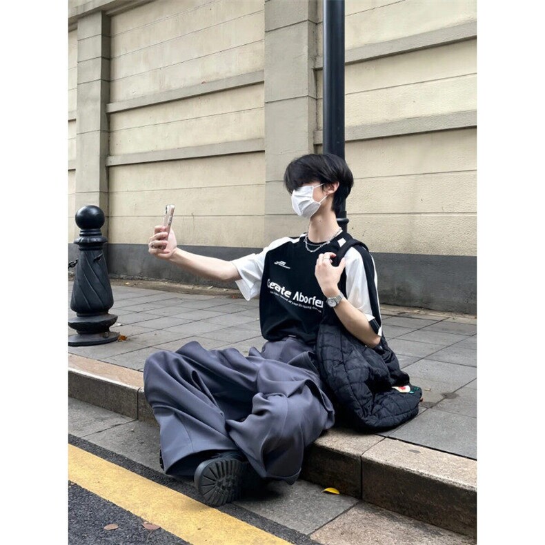 HR52LL-特P45cleanfit解构风西裤男垂坠感高级感裤子,男装休闲裤,星座1007（原301D）