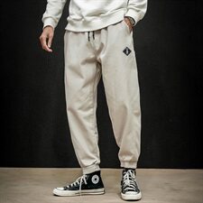2021春季新日系马切达大码拼接布标男束脚九分裤休闲裤K2021-P45，男装休闲裤，电商A001
