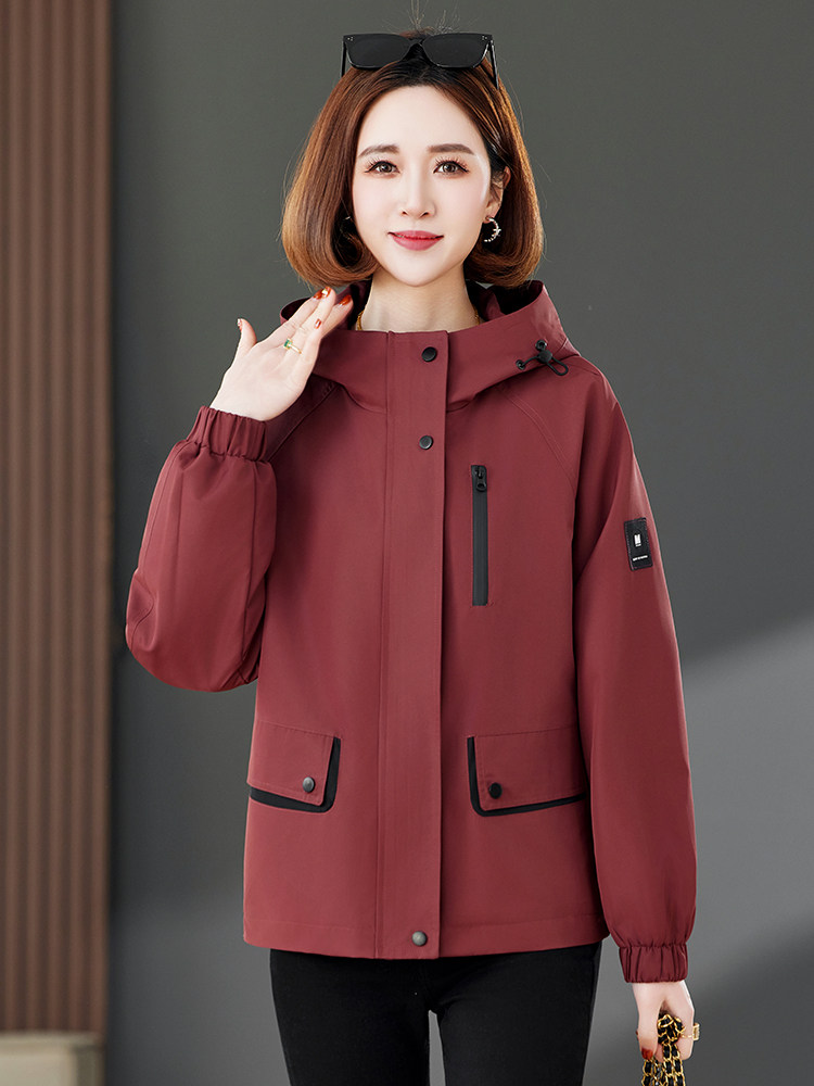 宽松2026年春季休闲风时尚休闲中年妈妈短外套,女装短外套,靓衣阁