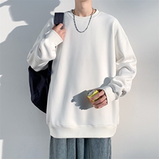 抖音得物高品质二开支持退换25秋冬全棉宽松圆领纯色卫衣HM07，男装卫衣，电商A486
