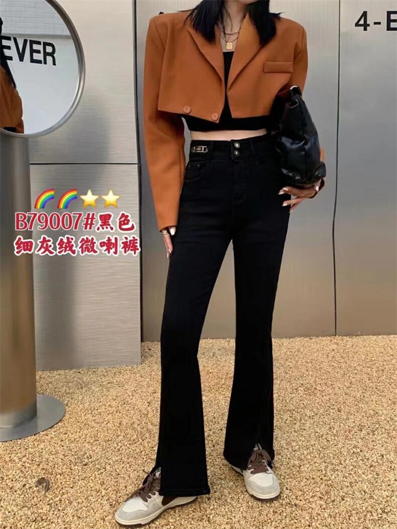 加绒喇叭裤，其它，QZFF 秋子风帆