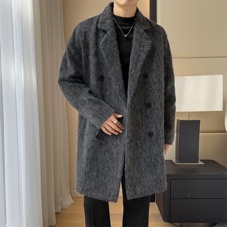 现货毛呢大衣双排扣羊毛呢子风衣长款西装外套男JK02566-P115,男装西服套装,星座308B-2