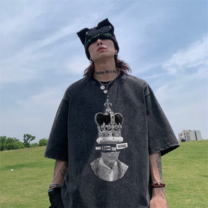 人像创意印花 水洗做旧夏季无袖背心/马甲/坎肩 XZ514-2-1316-P38图片