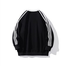 2026中性风三杠条纹圆领字母印花休闲大码M-5XL卫衣男WY77765P48，男装卫衣，星座227-7