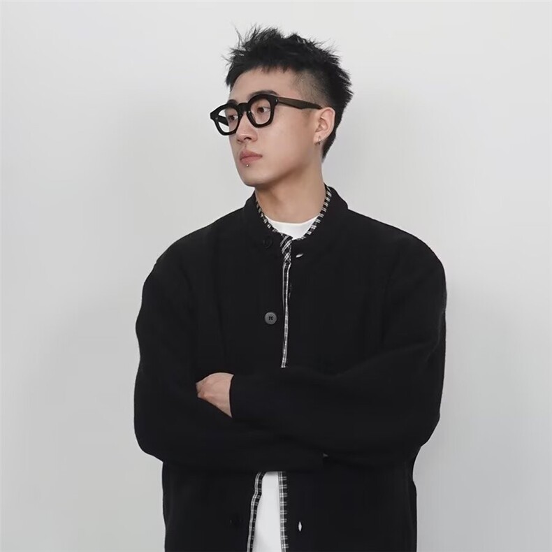新款秋冬款针织开衫男加肥大码外套肥佬宽松立领加厚保暖毛衣,男装针织衫/毛衣,星座506A