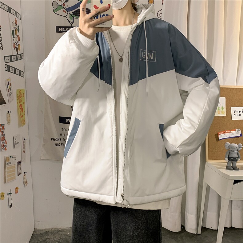 港风冬季宽松百搭冲锋棉衣男连帽棉服男外套7786P60控98,男装棉衣,星座226-1